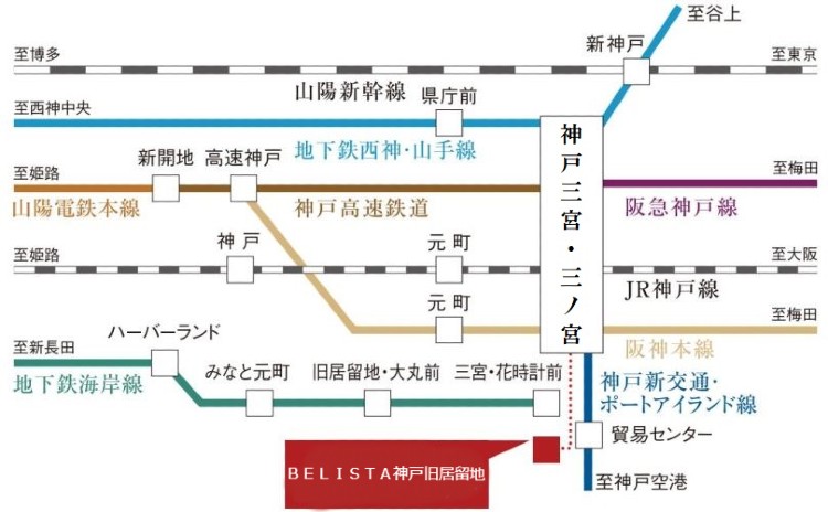 路線図｜ＢＥＬＩＳＴＡ神戸旧居留地